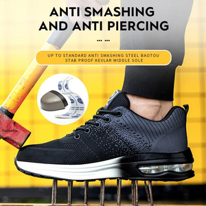 Chaussures de sécurité pour hommes et femmes, chaussures de travail à bout en acier, anti-perforation, légères, antidérapantes, avec coussin d'air - Product Image 4