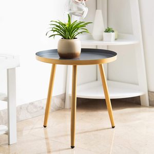 Mesa Auxiliar Decorativa <span class=keywords><strong>Mayco</strong></span> Accent Furniture, Diseño de Tronco de Árbol Naturalista, Elegante, Dorado y Plateado, Estilo Antiguo, para Sala de Estar - Product Image 6