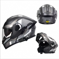 Casque de moto modulaire ABS homologué à double visière, à ouverture rapide, pour hommes, avec écouteurs intégrés