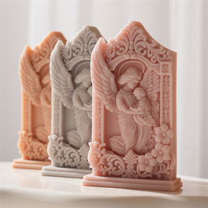 <span class=keywords><strong>Moule</strong></span> en silicone <span class=keywords><strong>pour</strong></span> bougie en cire de soja, figurine en plâtre, décoration en résine, motif <span class=keywords><strong>ange</strong></span> gardien mère et bébé - Product Image 4
