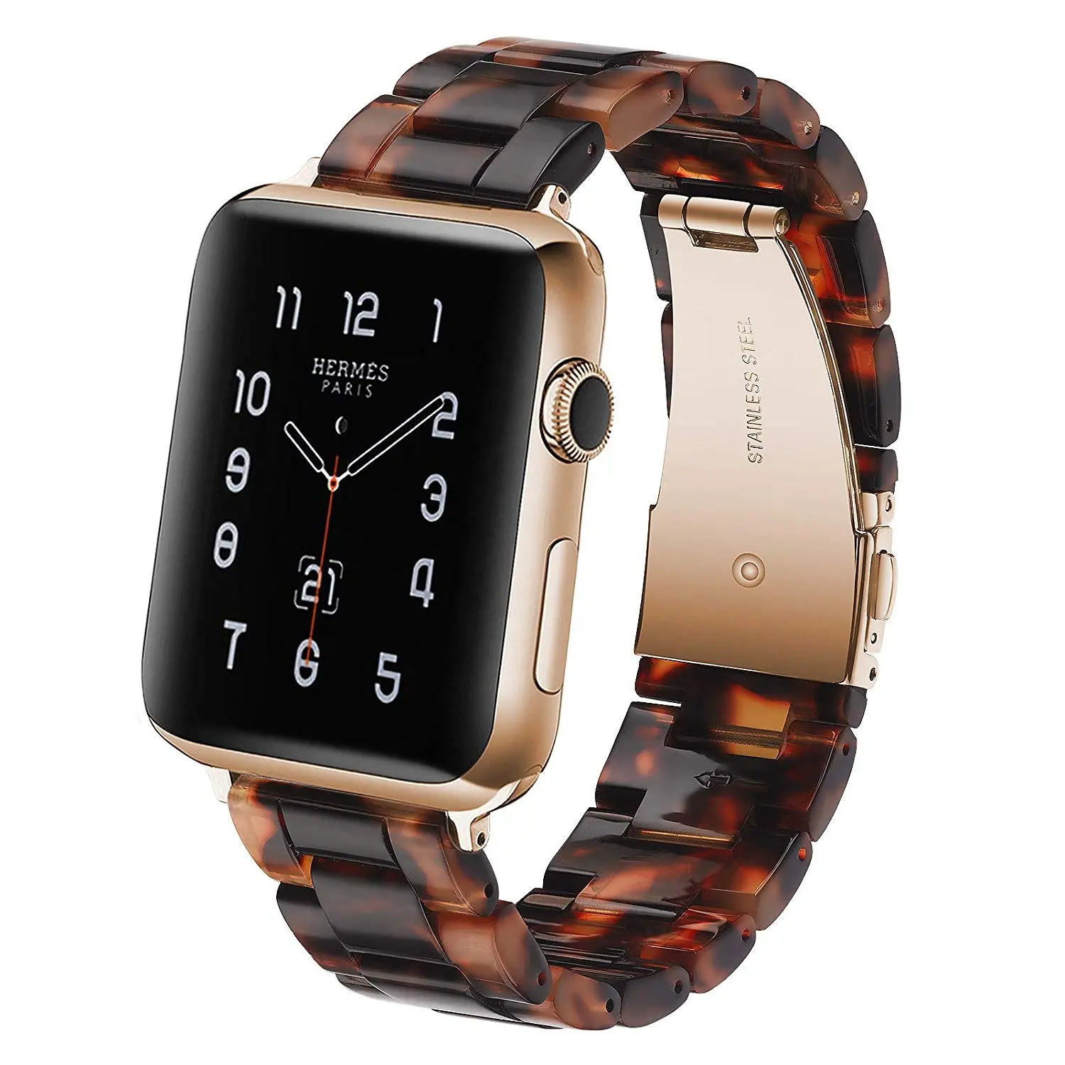 Schildpad Hars Horloge Band Voor Iwatch 6 Se 40Mm 44Mm Drie Bead Afneembare Armband Voor Apple Keramische Band