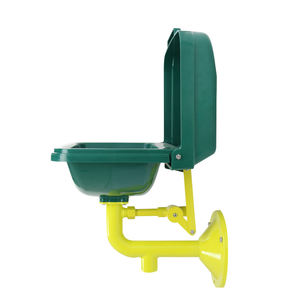 Station de lavage oculaire industrielle murale BUTIAN en ABS avec couvercle rabattable - Double buse anti-éclaboussures conforme aux normes d'irrigation oculaire d'urgence - Product Image 1