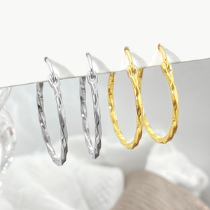 Non Tarnish 925 Sterling <strong>Silver</strong> Chunky Hoop Earrings Fine Jewelry Luxury 28mm Big <strong>Huggie</strong> Twisted Earrings for Women - Product Image 4