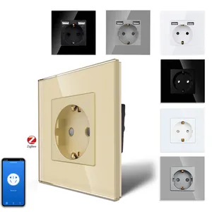 White/Black/Gold/Grey Color PC Quality USB Wall Power Socket Outlet with 5V Type A Type C USB Connector Socket
