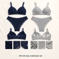 Soutien-gorge et culotte en dentelle côtelée douce, échantillon disponible, soutien-gorge pour femme, culottes pour femme grande taille, plusieurs couleurs personnalisées, soutien-gorge push-up pour femme