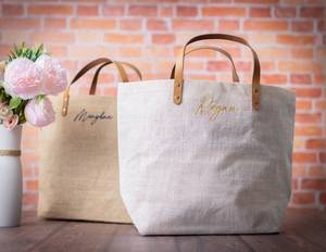 Sacs de plage en jute personnalisés, sacs de plage personnalisés avec des noms - Product Image 4