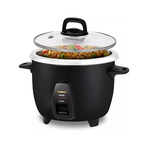 Pentola elettrica per riso in acciaio inossidabile con capacità da 10 tazze (5 tazze poco cotta), il colore nero per le zuppe include il misurino - Product Image 3