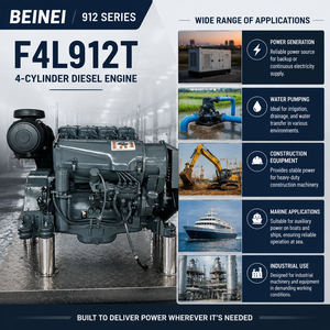 Motore Diesel Industriale BEINEI F4L912T 3.77L 65kW 2500rpm Turbocompresso Raffreddato ad Aria <span class=keywords><strong>per</strong></span> Macchinari Edili e Gruppi Elettrogeni - Product Image 2