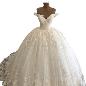 <b>White</b> Ball Gown Wedding Dress Mid-waisted <b>Lace</b> Sweetheart Neckline Backless Long Train Polyester Fiber 002 - Product Image 5