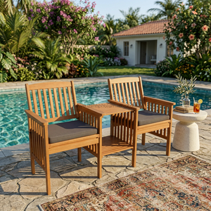 OEM ODM Solid Wood Contemporary Paulo <b>Bench</b> <b>Cushioned</b> Seat Exterior Interior Garden Outdoor - Product Image 1
