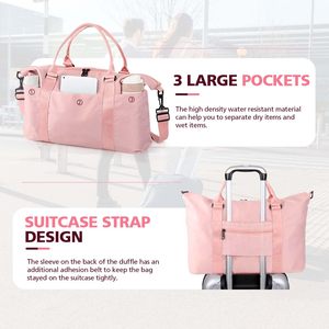 Borsa <span class=keywords><strong>da</strong></span> Viaggio Sportiva Rosa Leggera con Scomparto Impermeabile per Scarpe e Stampa Logo - Scelta Top - Product Image 3