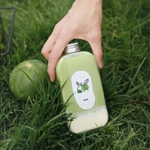 250ml 350ml 500ml Free Samples Flat Square Cute PET Transparent Plastic Boba <strong>Milk</strong> Tea <strong>Bottle</strong> with Fast Shipment - Product Image 3