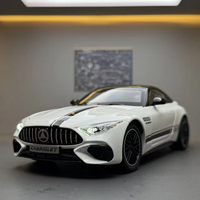 Modèle de voiture AMG SL63 en métal moulé sous pression à l'échelle 1:24 avec mécanisme de recul, son et lumières, portes ouvrables