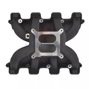 Matchway Đen nhôm siêu Victor EFI kép máy bay intake Manifold cho <span class=keywords><strong>GM</strong></span> Chevy LS1/LS2/LS6 300 130 với nhiên liệu đường sắt Bộ dụng cụ - Product Image 1