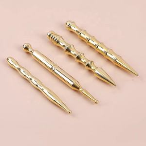 Pena akupuntur ganda, 4 jenis pena pemijat kepala ergonomis kuningan rileks untuk pria wanita untuk kantor - Product Image 1