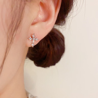 Ensemble de boucles d'oreilles en zircon plaqué or 18 carats Resoul, boucles d'oreilles religieuses chrétiennes S925, petites boucles d'oreilles à clous pour femmes