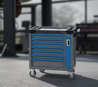 Gabinete de Herramientas con Siete Cajones con Cerradura, Azul, 310 Piezas, de Acero y Hierro, para Almacenamiento en Taller y Garaje, Compatible con OEM y OBM