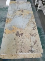 Vente en gros Feuille de marbre PVC Panneau de revêtement mural décoratif intérieur 2.5*1220*2440 Feuille de plastique en pierre de faux marbre