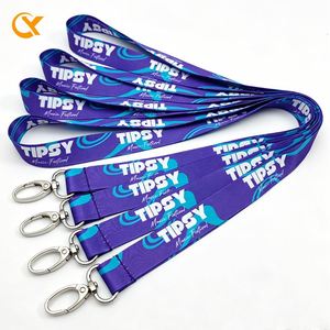 Personalized Custom Logo Dye Sublimation Satin Screen Printed <b>Polyester</b> Woven Tool Bule Anime Cute Line Kpop <b>Lanyard</b> for Student - Product Image 1