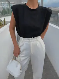 Abbigliamento <span class=keywords><strong>donna</strong></span> moda Design estivo senza maniche <span class=keywords><strong>camicette</strong></span> da <span class=keywords><strong>donna</strong></span> top camicia comode magliette di cotone da <span class=keywords><strong>donna</strong></span> - Product Image 4