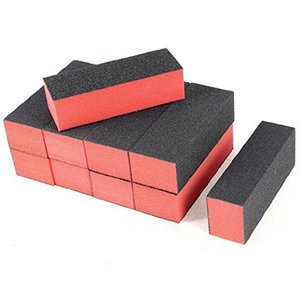 Sanding Buffing Nail Polisher 4 Way Polish Buffer Buffing Block Nail Files Art Pedicure Manicure File(Black Red)