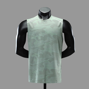 Men's Sleeveless Breathable Knitted Workout Shirts with Vintage Design Casual Style - Product Image 2