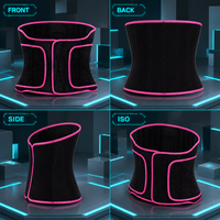 Ceinture de maintien de la taille en néoprène à haute compression pour femme, avec accent rose, ajustable, pour la sudation, l'entraînement, la gym et la perte de poids, effet ventre plat