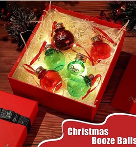Adorno para árbol de Navidad, botella de agua rellenable, forma de bombillas, Bola de Navidad transparente de plástico, colgante, decoración de fiesta en casa - Product Image 6