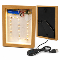 Boîte à lumière murale en bois personnalisée à 3 couleurs LED, avec variateur d'intensité, pour peinture lumineuse, décoration d'intérieur et cadre photo