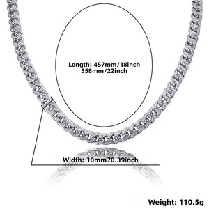 European American <b>Cross</b>-border for Men's Women's Trendy Clavicle Necklace Street Dance Accessories Zircon <b>Chain</b> - Product Image 4