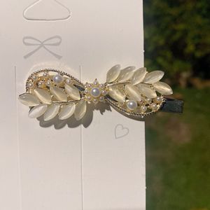 Superbes épingles à cheveux en forme de papillon, de <span class=keywords><strong>bec</strong></span> d'oiseau et de feuille, ornées de pierres œil de chat et de strass exquis, accessoires capillaires en métal - Product Image 2