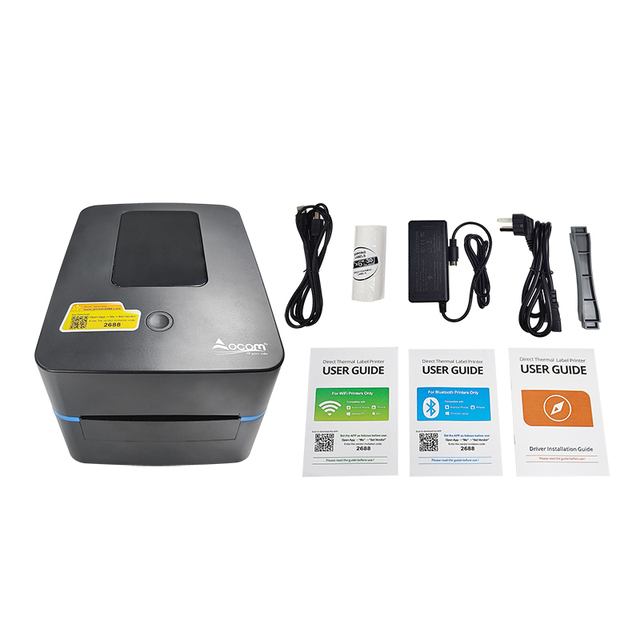 Quality 4-Inch Desktop Barcode Label Printer USB Direct Thermal With Strong Software Black White Supermarket Use WiFi Interface