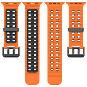 Transpirable Tuo Color Sport Silicone Metal <span class=keywords><strong>Watch</strong></span> Band Correa para <span class=keywords><strong>Apple</strong></span> <span class=keywords><strong>Watch</strong></span> Ultra 2 10 9 8 IWatch 42mm 44mm 45mm 46mm 49mm - Product Image 5