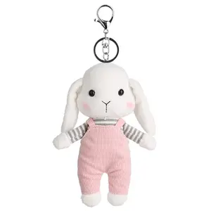 创意卡通可爱兔子娃娃毛绒玩具兔子娃娃吊坠娃娃钥匙扣戒指