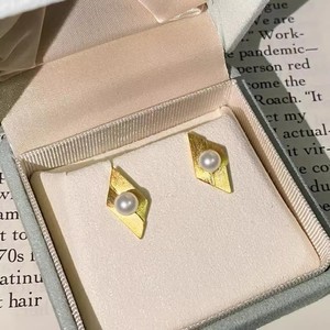 22650 DIY Pearl Accessories S925 <b>Silver</b> Ear <b>Studs</b> with Empty Support Fashionable Women's Earrings with 5-6mm Beads - Product Image 4