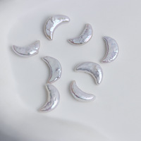 Perles de perles irrégulières en vrac naturelles en forme de lune baroque blanche à haute brillance sans trou perles de bricolage