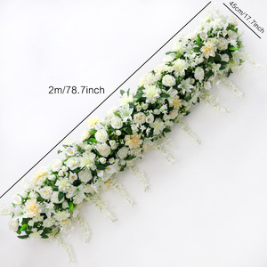 Puntelli floreali della fase del partito di caduta della decorazione dell'arco di nozze di disposizione di fila del fiore artificiale della rosa bianca del giglio - Product Image 5