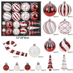 Christmas <b>Tree</b> Hanging Ornaments for Festival Decorations 3-8cm Christmas Ball Decorations Bauble Set with <b>Candy</b> <b>Canes</b> - Product Image 6