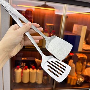 Ensemble de spatules de cuisine en titane pur, 2 pièces, avec manche allongé, pour sauter les aliments, hot pot, compatible four, lavage à la main uniquement - Product Image 1