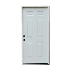 Losa de puerta de entrada de acero (6 paneles) 35,75 "x 79"