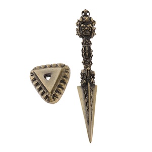 Vajra Phurba de Latón para Meditación y Oración, Dorje de 7 Pulgadas, Ritual Tibetano, Budismo Nepalí, <span class=keywords><strong>Kila</strong></span> Phurpa - Product Image 1