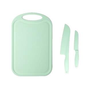 Ensemble de couteaux de sécurité en plastique de 17 pouces avec planche à découper pour la cuisine, les fruits et les aliments pour bébés - Product Image 5