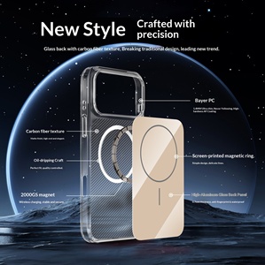 Funda Magnética Oficial para Teléfono Móvil con Diseño en Relieve de Vidrio de Alta Alúmina para iPhone 14 15 16 17 Pro Max, Funda Bayer Antiamarilleo - Product Image 3