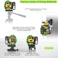 Laser Verde Autolivellante Professionale Industriale Fai-da-te a 16 Linee 360° Orizzontali/Verticali con Batteria Li-Ion e Garanzia di 1 Anno