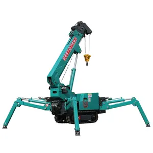 1,2 T Gasolina Honda Motor Elevador hidráulico Crawler Mini Spider Crane