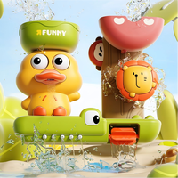 Jouet de bain roue à eau canard jaune mignon avec ventouse, jouet de douche rotatif pour enfants, tout-petits, garçons et filles