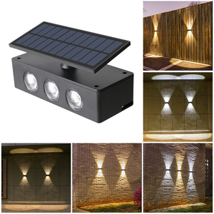 Lámpara de Pared Solar de 6 LED, Impermeable, Ajustable, para Exteriores, Jardín, Villa, Valla - Product Image 1