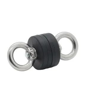 Manufacturer Direct Supplier High Powerful Custom Rubber Coated Magnet With Hanging Ring For Fixed Tent