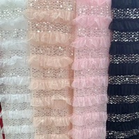 Tissu en maille à gros trous brodé de sequins, jacquard sergé 100 % polyester satiné, imperméable PA, vente en gros de luxe