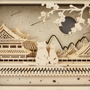 Lámpara de tallado en madera con sombra de luz estéreo 3D batería creativa táctil FIESTA DE Halloween favores regalo niñas evento perfecto - Product Image 6